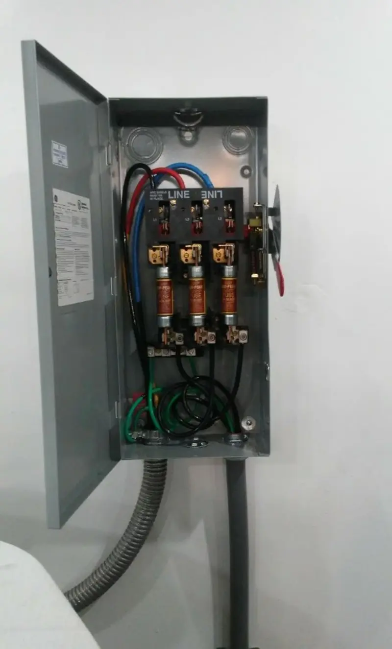 Three-phase disconnect switch installed for Electrical Wiring & Rewiring in Westlake
